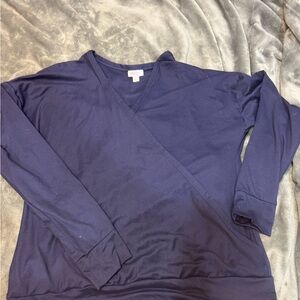LuLaRoe Deep Blue V-Neck Long Sleeve Top
